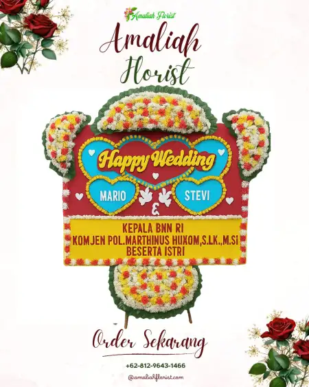 Papan Bunga Pernikahan Treko